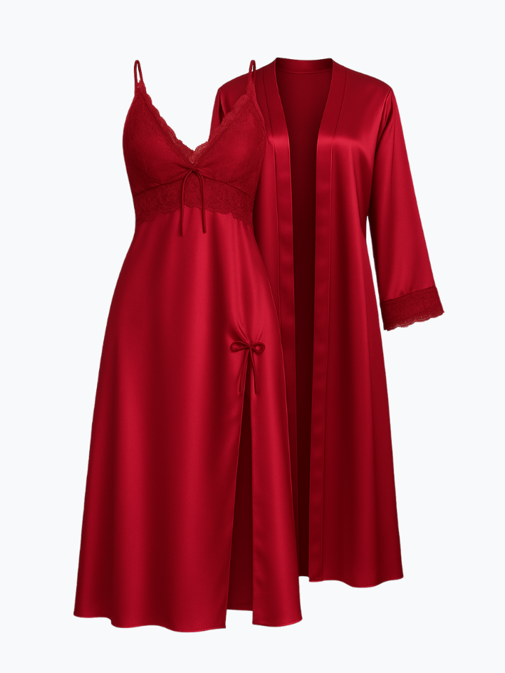 Luxury Satin Lace Nightwear Set